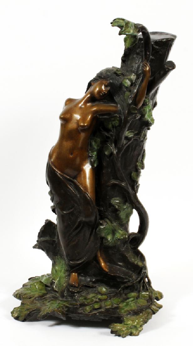 PATINATED BRONZE SCULPTURE STANDING FEMALE (1 of 4)