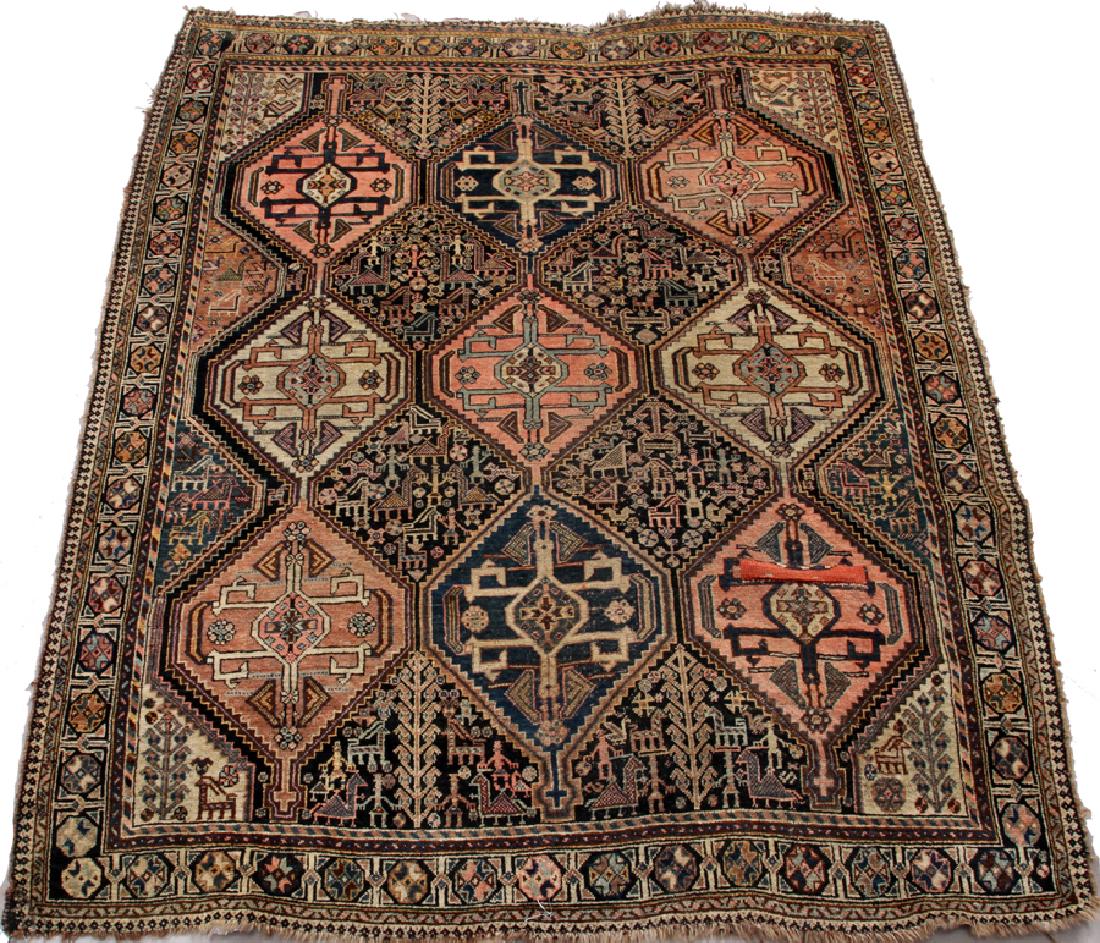 YALAMEH HAND-WOVEN WOOL RUG, W 4' 9", L 5' 11" (1 of 3)