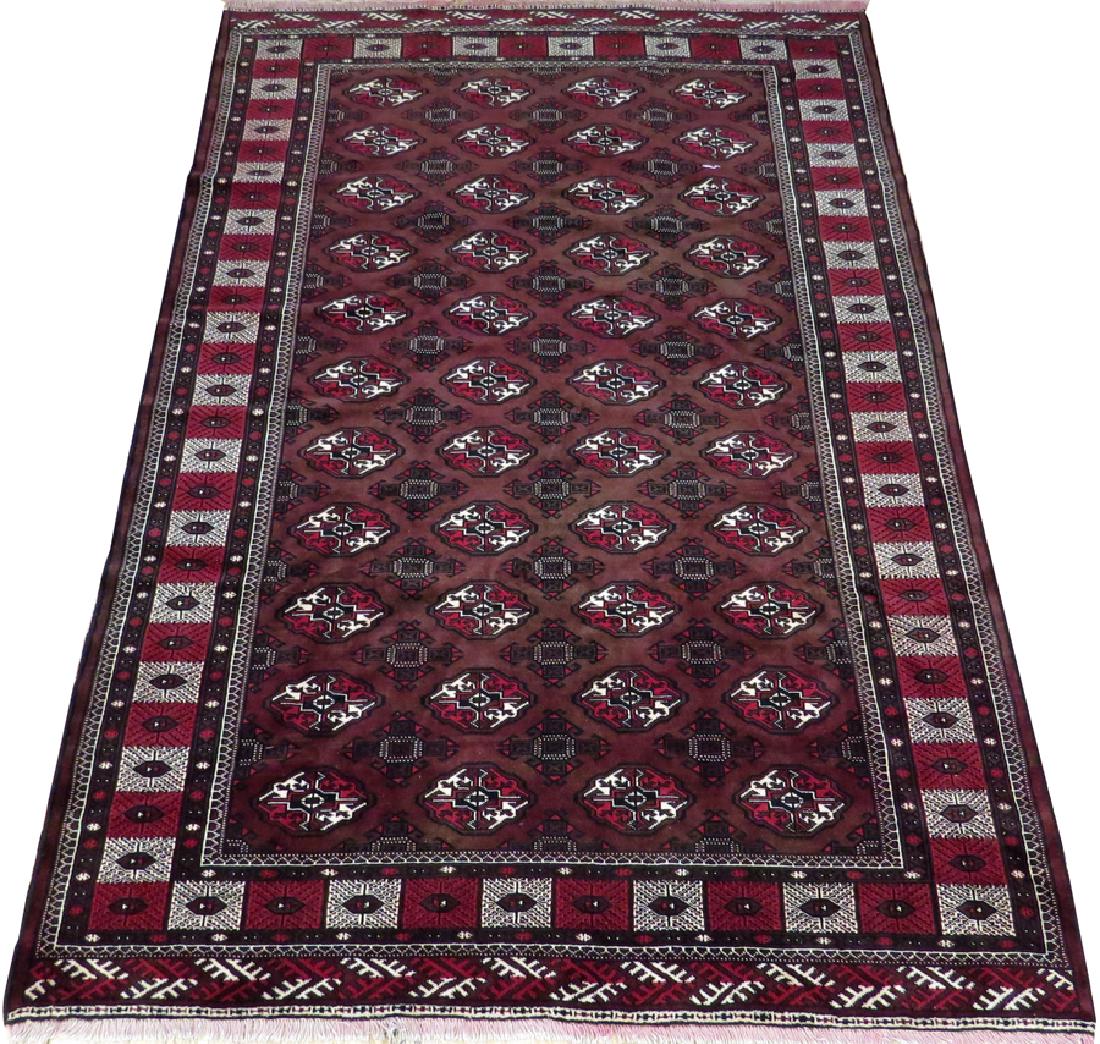 PERSIAN TURKMEN ALL WOOL RUG, LATE 20TH C. (1 of 5)