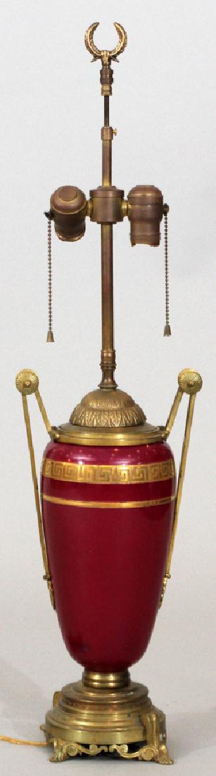 FRENCH PORCELAIN MOUNTED URN TABLE LAMP (1 of 3)