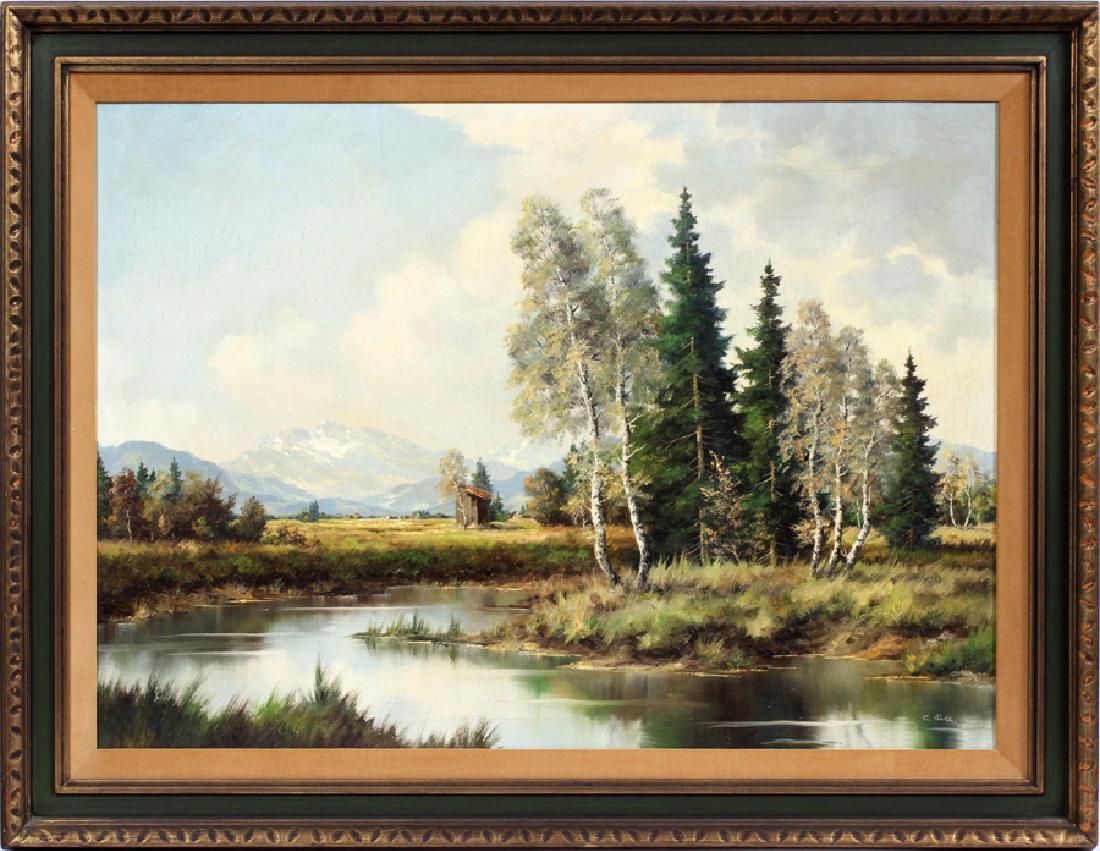 E.  KELLER, GERMAN OIL ON CANVAS C. 1960 (1 of 5)