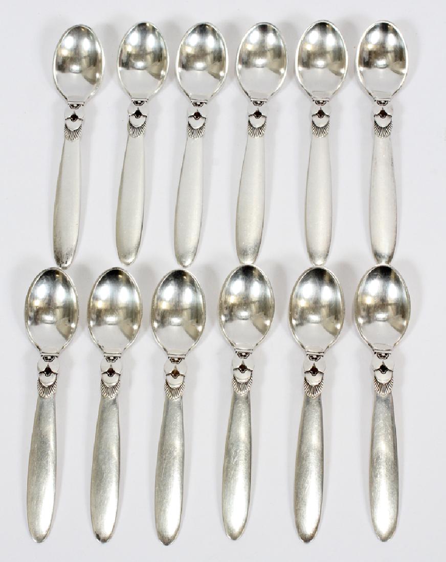 GEORG JENSEN, "CACTUS" STERLING  COFFEE SPOONS (1 of 3)