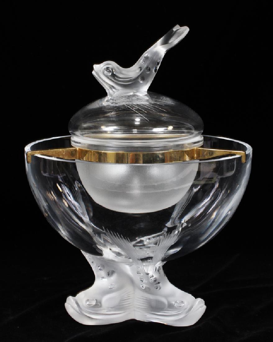 LALIQUE CAVIAR COMPOTE, H 10", DIA 7 3/4" (1 of 6)