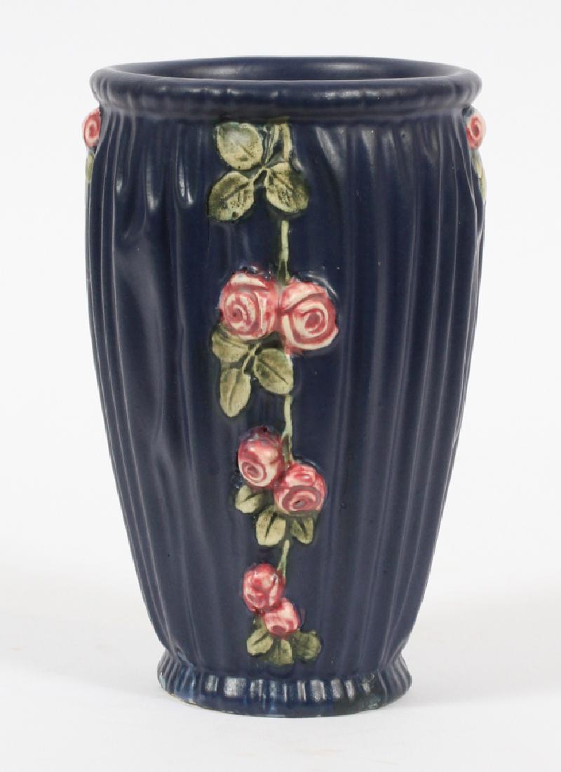 WELLER "BLUE DRAPERY" ART POTTERY VASE (1 of 4)