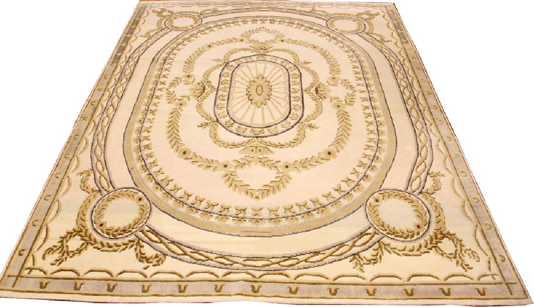 AUBUSSON STYLE WOOL AREA CARPET, W 9', L 12' (1 of 4)
