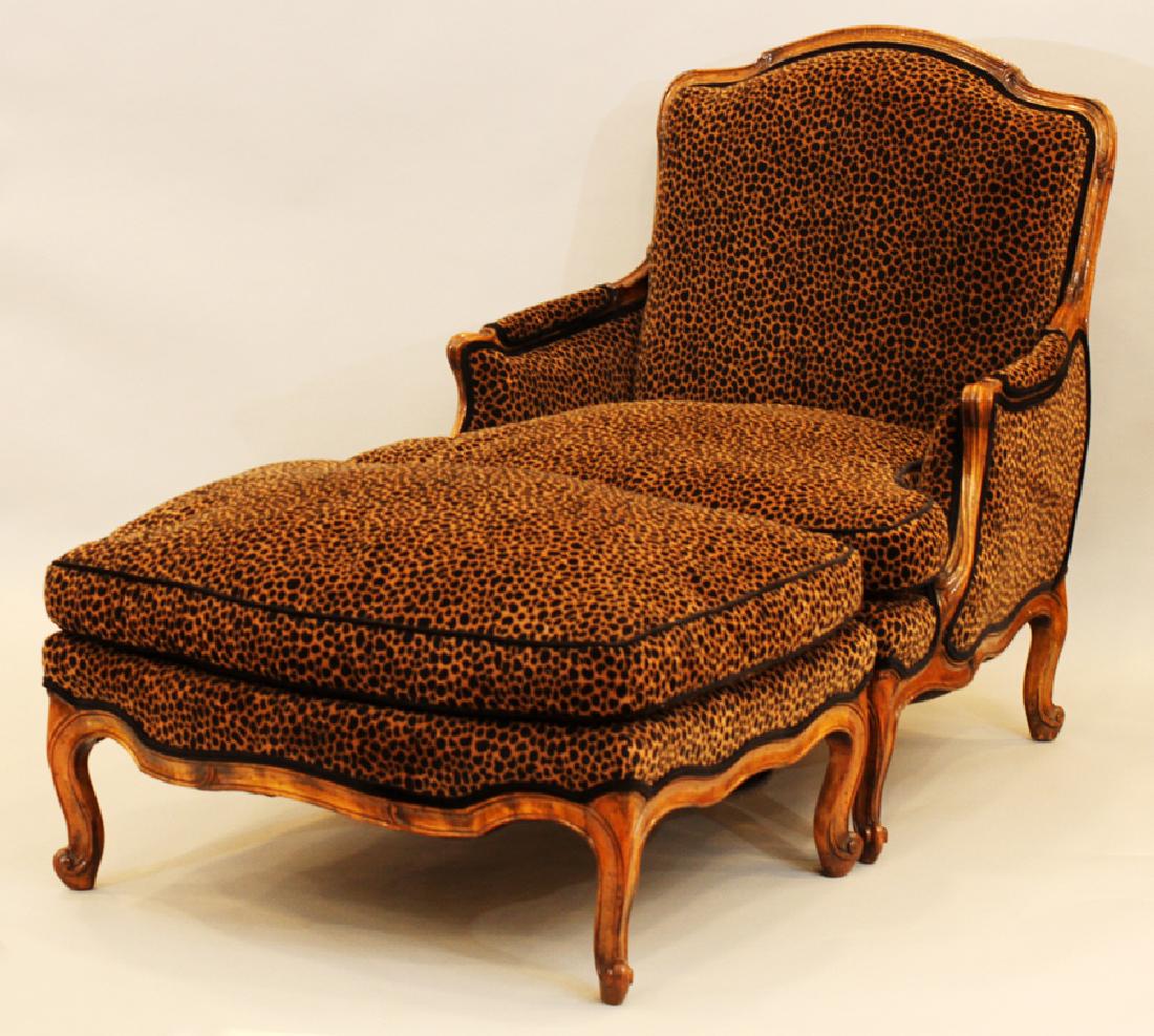 WALNUT MASTER CHAIR AND OTTOMAN (1 of 3)