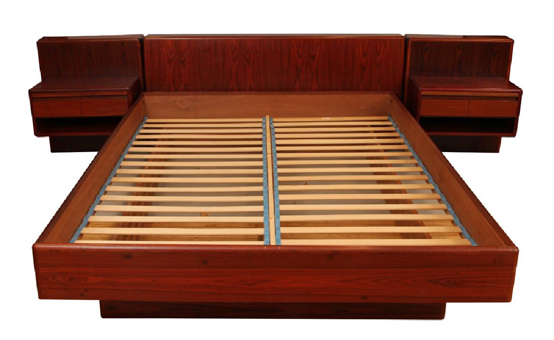 QUEEN SIZE BED WITH NIGHT STANDS,  H 29" (1 of 3)