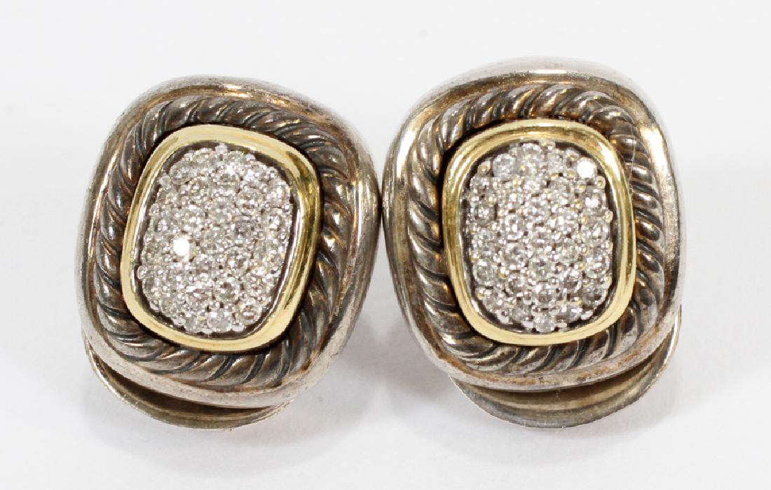 DAVID YURMAN 925 SILVER & 18KT GOLD EARRINGS (1 of 4)