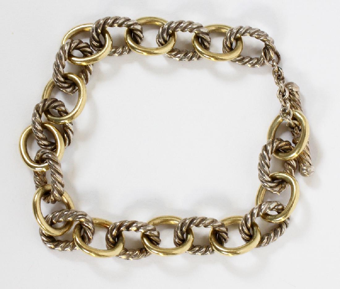 DAVID YURMAN 925 SILVER & 18KT GOLD BRACELET (1 of 3)