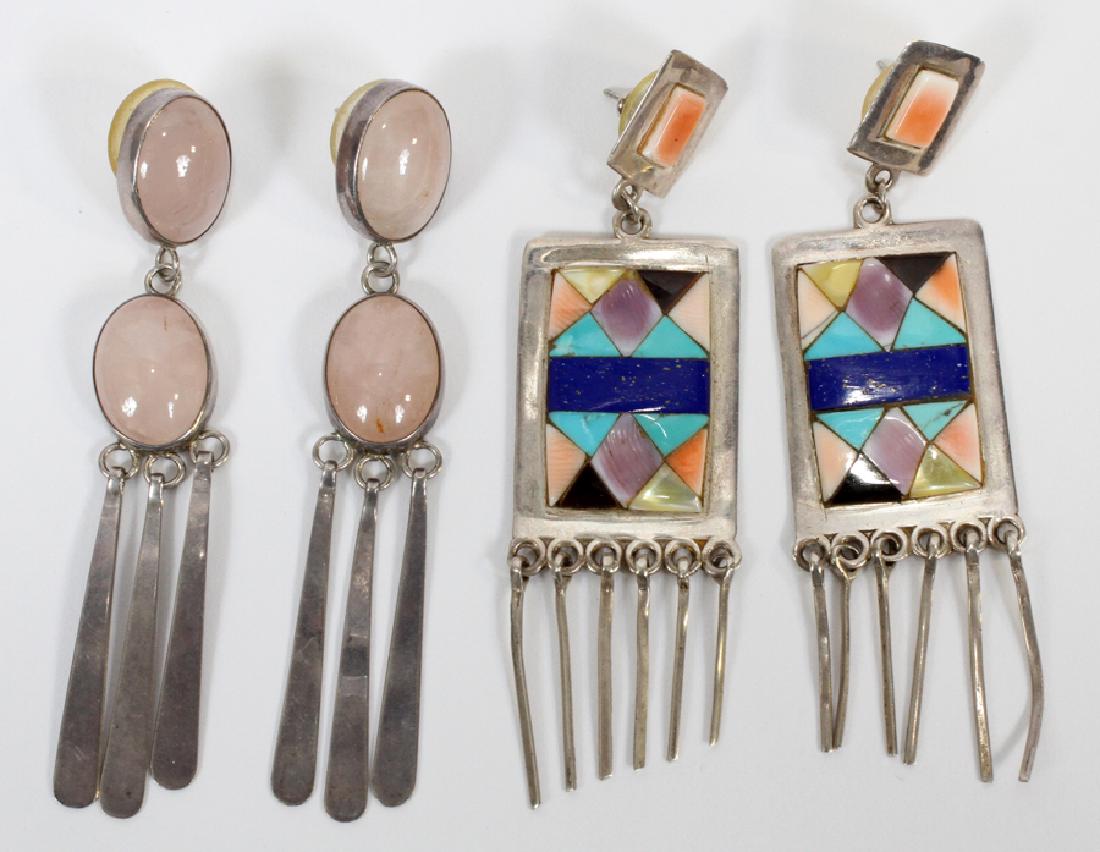 MEXICAN HAND MADE STERLING EARRINGS 2 PAIRS (1 of 5)