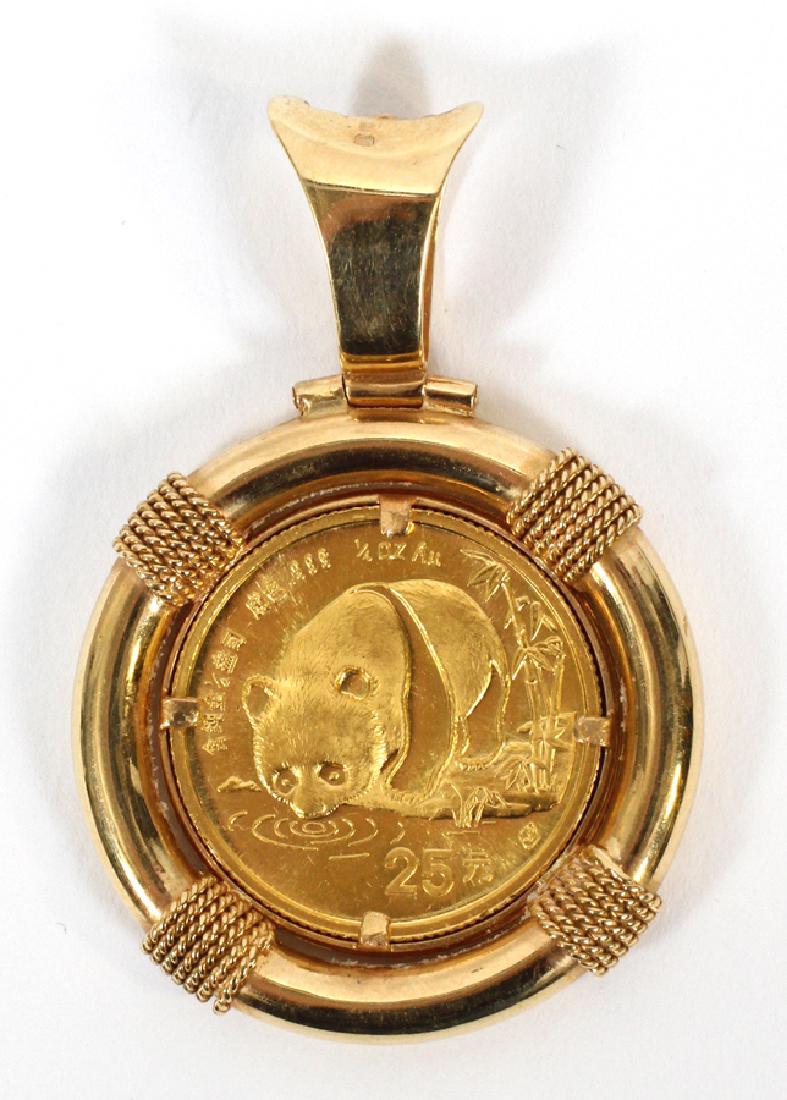 24KT GOLD CHINESE PANDA COIN PENDANT