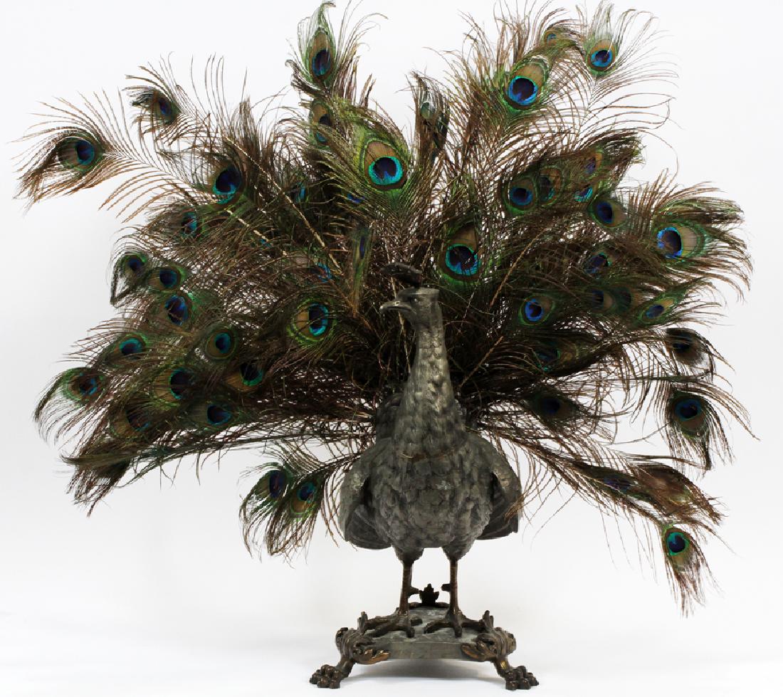 PEACOCK PLANTER, H 19", W 10", D 13" (1 of 5)