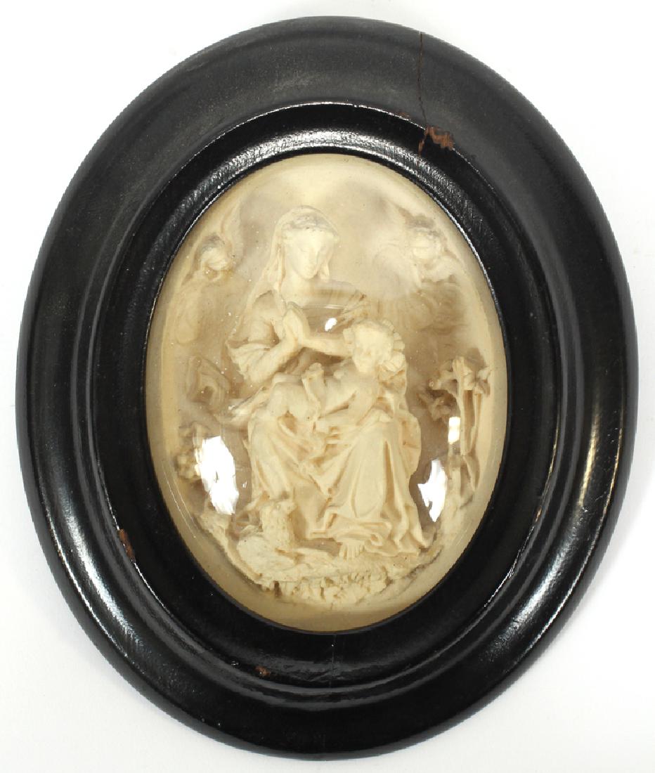 GERMAN CARVED MEERSHAUM MADONNA AND CHILD 19TH.C. (1 of 3)