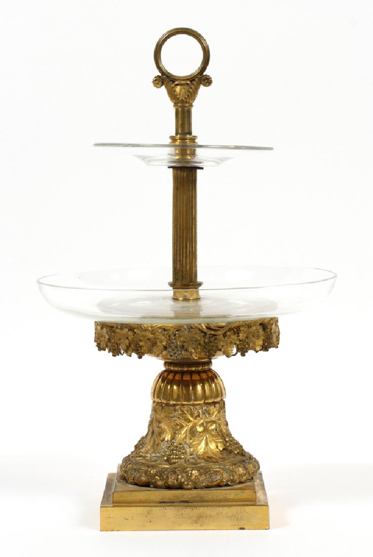 THOMIRE BRONZE & CRYSTAL TAZZA, EARLY 19TH CENTURY (1 of 3)