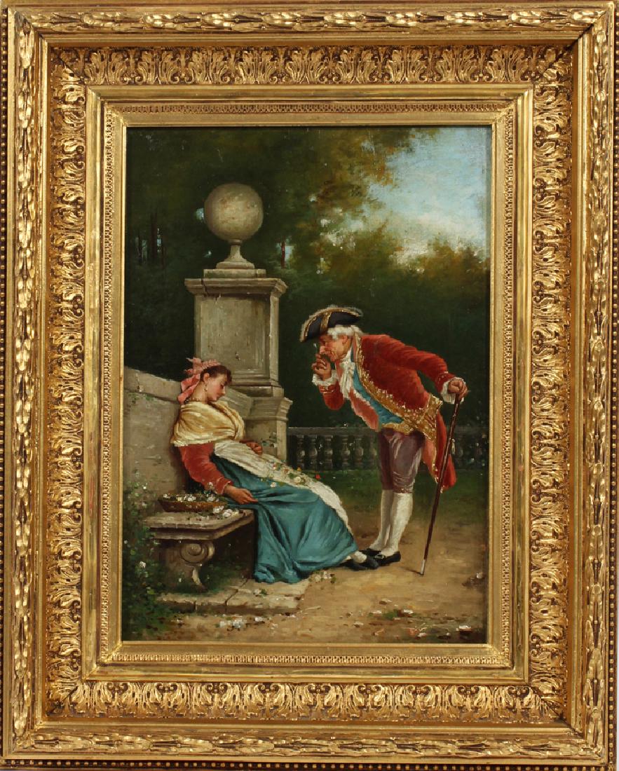 SIGNED FRENCH OIL ON BOARD, CIRCA 1880 (1 of 5)