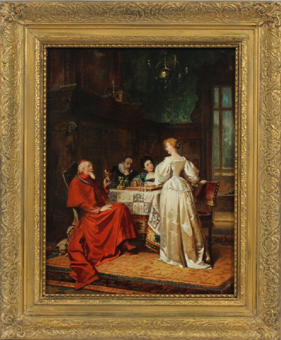 T.E. GAIPER CONTINENTAL OIL ON MAHOGANY PANEL (1 of 4)