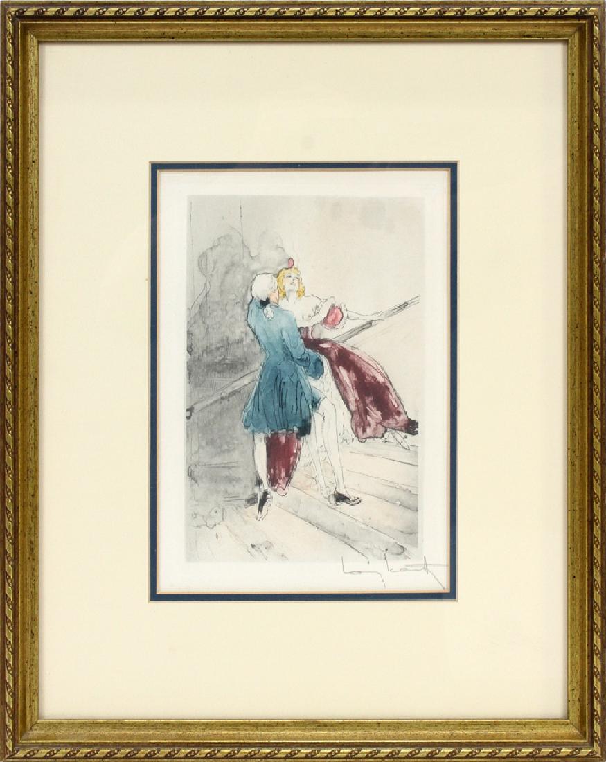 LOUIS ICART ETCHING WITH HAND COLORING (1 of 3)