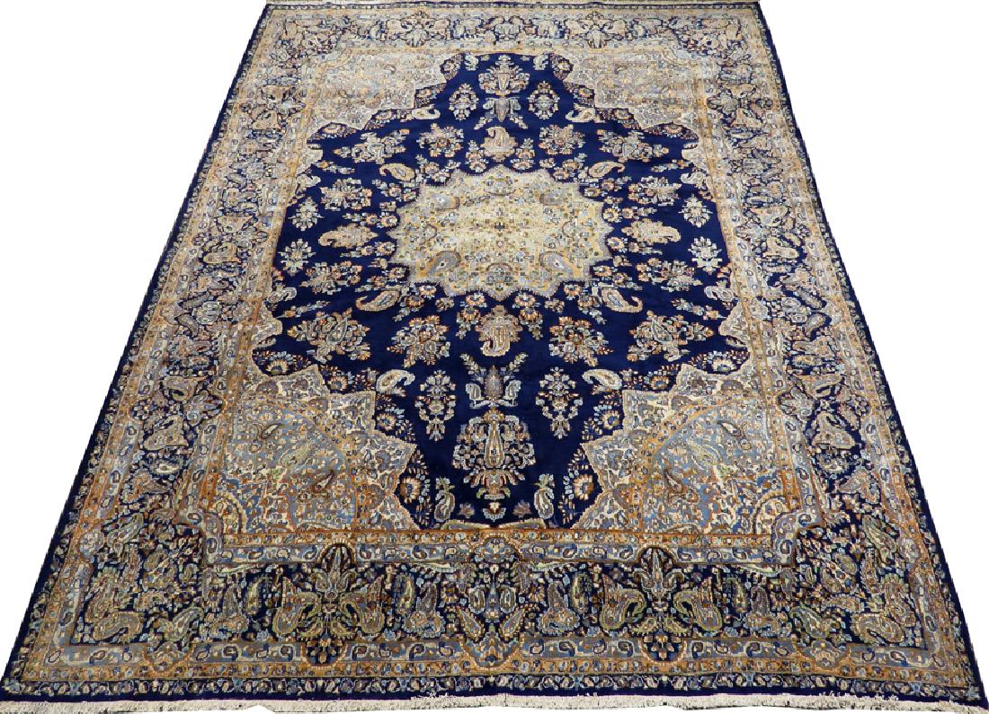 PERSIAN KERMAN HANDWOVEN WOOL RUG, W 9', L 12' (1 of 7)
