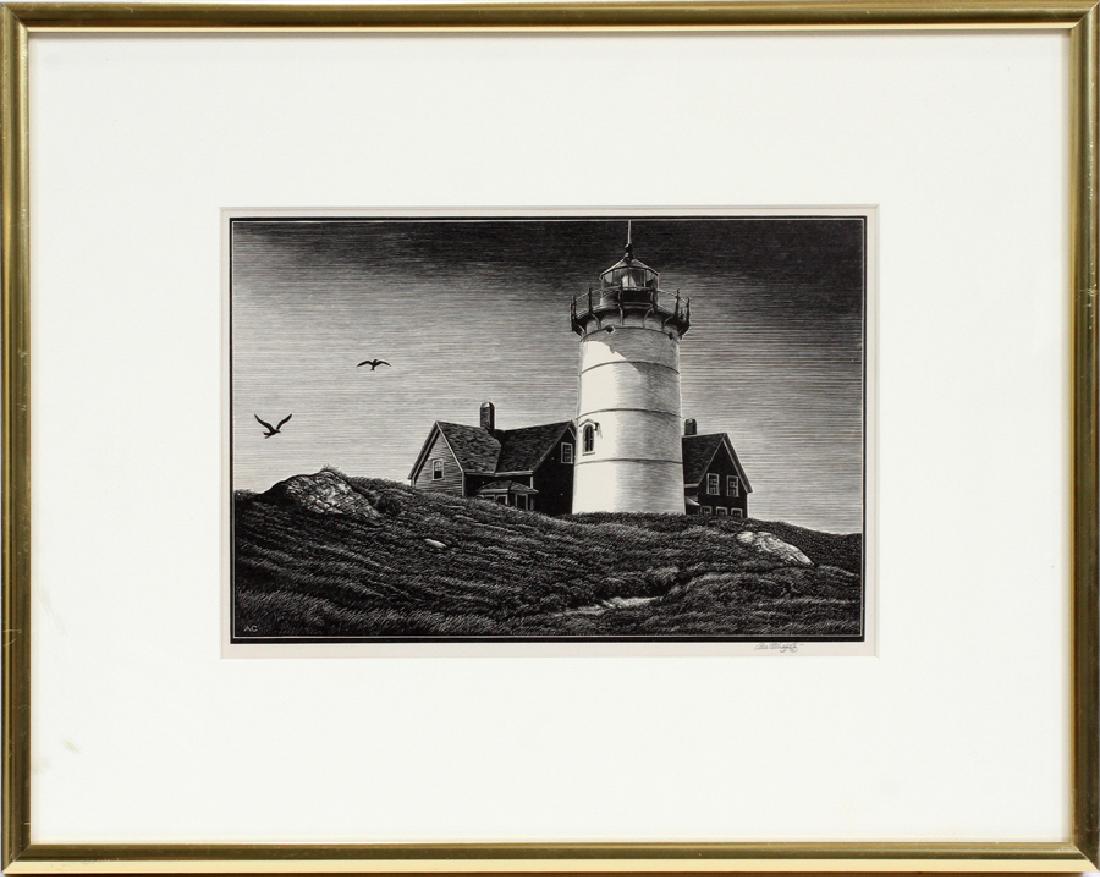 ASA CHEFFETZ WOOD ENGRAVING, H 5 5/8", L 8 3/8" (1 of 4)