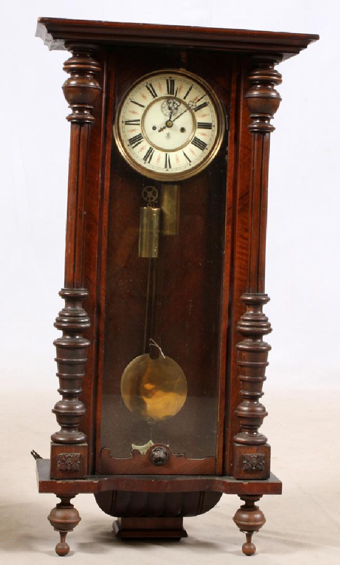 GUSTAV BECKER CARVED WALNUT WALL CLOCK (1 of 7)