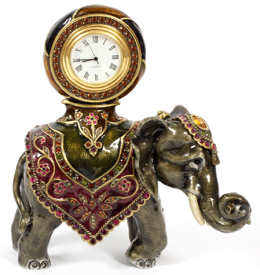 JAY STRONGWATER 'ISHMAEL' ELEPHANT FIGURE CLOCK (1 of 2)