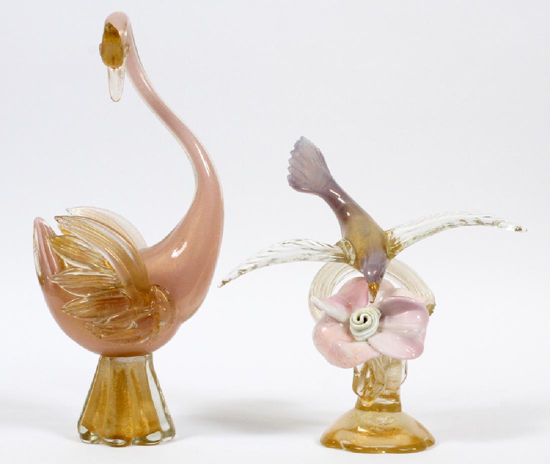 Murano Italian Glass Figurine Two Birds