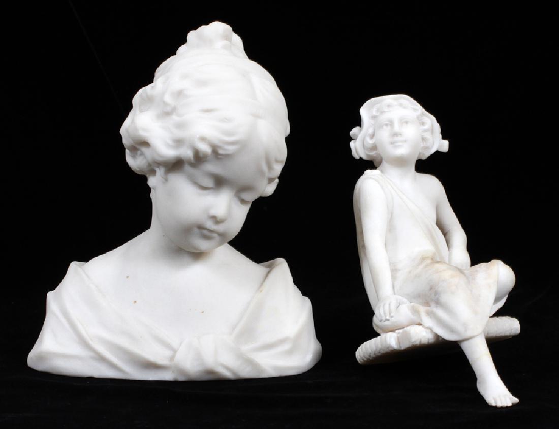 MARBLE SCULPTURES CIRCA 1900 TWO PIECES (1 of 6)