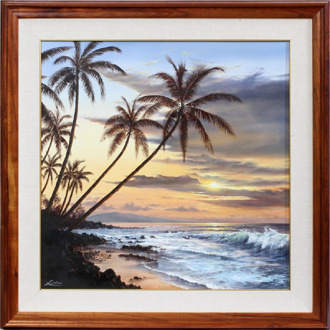 LARRY DOTSON OIL ON CANVAS "LANAI SUNSET" (1 of 4)