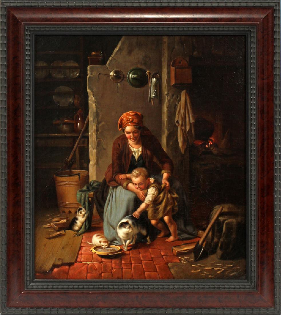 OIL PAINTING ON CANVAS GENRE SCENE (1 of 3)