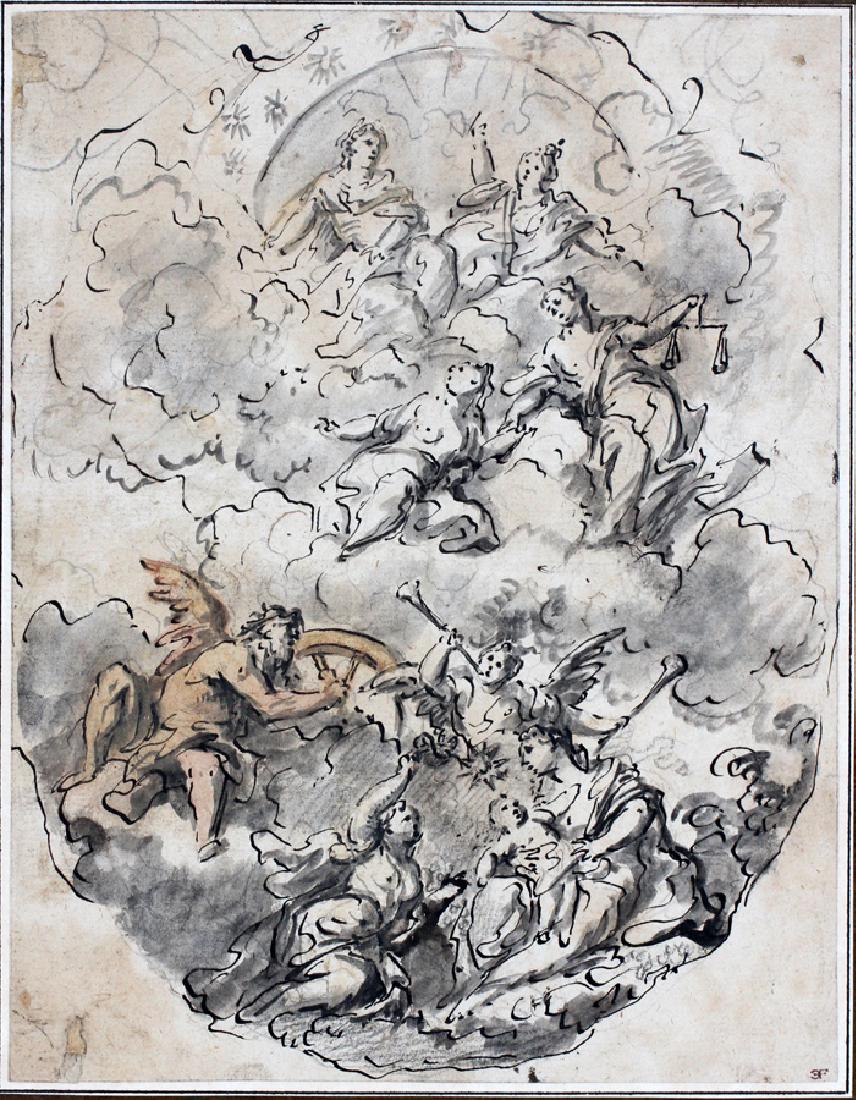 ATTRIBUTED TO BARTOLOMEO TARSIA PEN & INK WASH (1 of 5)