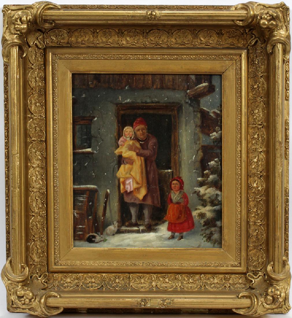 GERMAN FOLK ART OIL ON CANVAS (1 of 6)