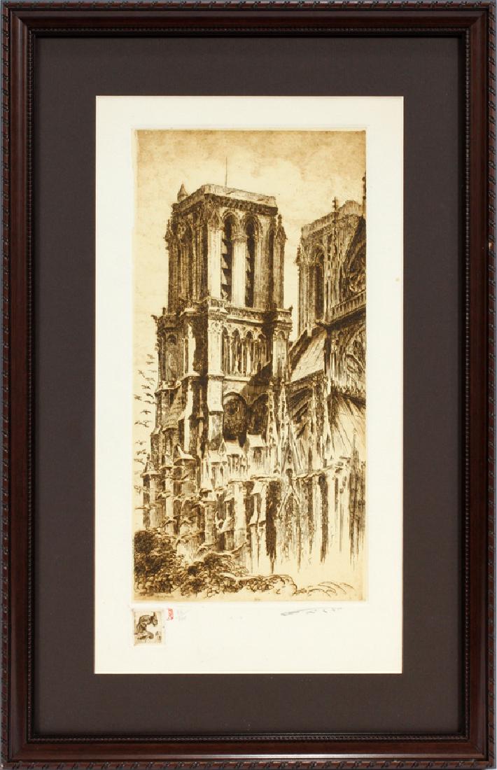 AIME EDMOND DALLEMAGNE ETCHING ON PAPER (1 of 4)