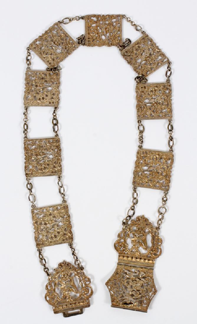 BIRMINGHAM ENGLAND STERLING SILVER BELT, 248 GRAMS (1 of 7)