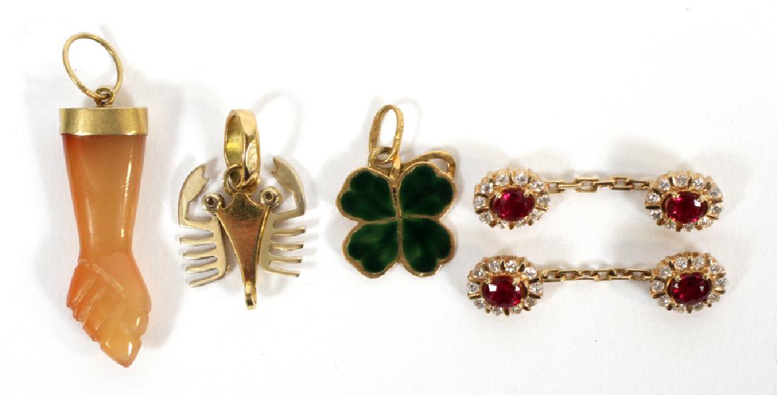 GROUPING OF 18KT YELLOW GOLD CHARMS 4 PCS. (1 of 5)