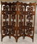 INDONESIAN CARVED FOUR-PANEL TEAKWOOD SCREEN
