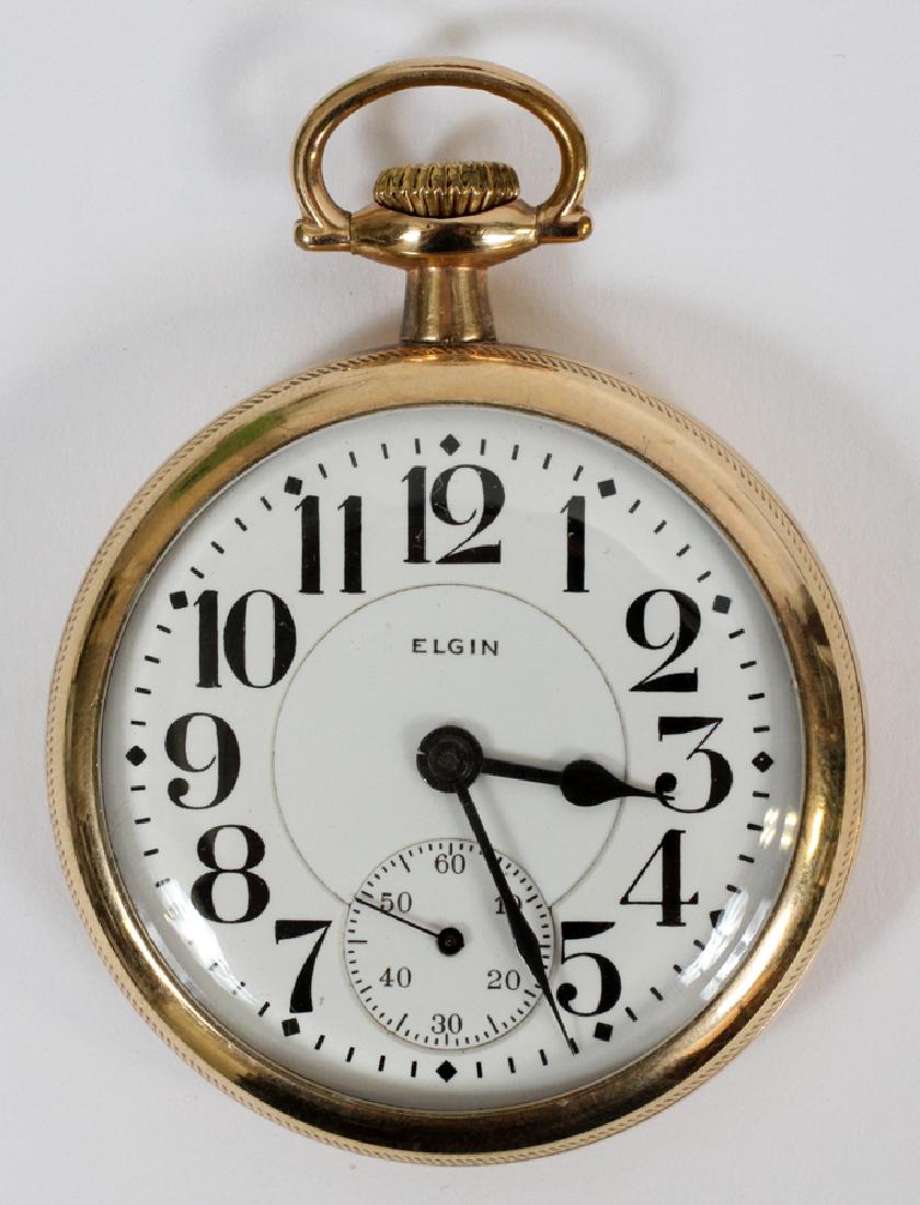 ELGIN RAILROAD GOLD FILLED POCKET WATCH 21924242