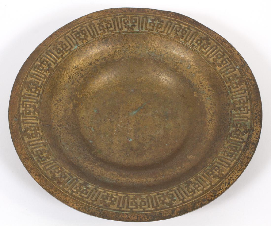 TIFFANY STUDIOS #1707 BRONZE LOW BOWL, DIA 8.75": TIFFANY STUDIOS #1707 BRONZE LOW BOWL, DIA 8.75" :A Tiffany Studios bronze bowl marked "Tiffany Studios 1707"