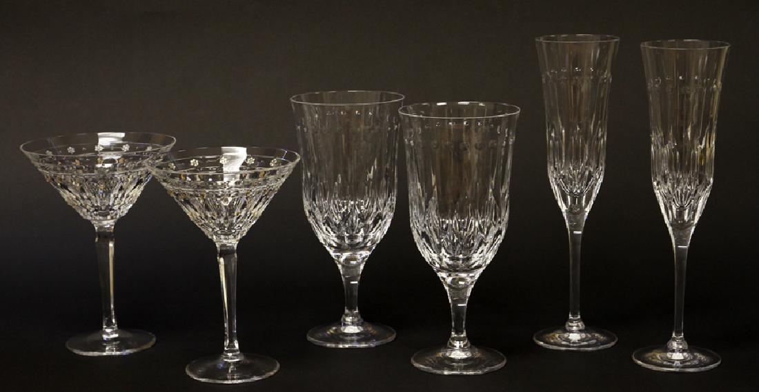 VARGA GLASS STEMWARE, 41 PCS, H 9.5", DIA 2.5": VARGA GLASS STEMWARE, 41 PCS, H 9.5", DIA 2.5":A 41-piece collection of Varga glass stemware. This grouping comprises of nineteen champagne flutes, six water goblets and sixteen martini glasses. Each 