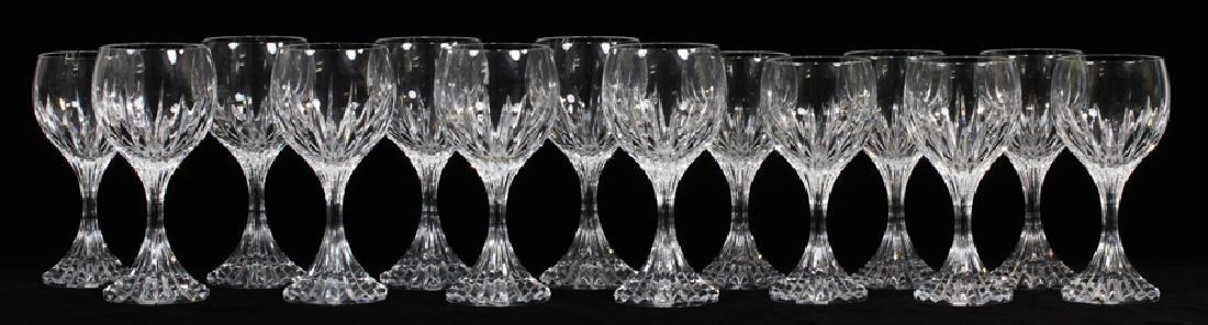 BACCARAT 'MASSENA' CRYSTAL WATER & WINE GLASSES: BACCARAT 'MASSENA' CRYSTAL WATER & WINE GLASSES, 14 PCS, H 6 3/4" - 7 1/4" :Baccarat crystal water goblets and wine glasses having the 'Massena' pattern. Water glasses measuring approximately H 7 1/4"