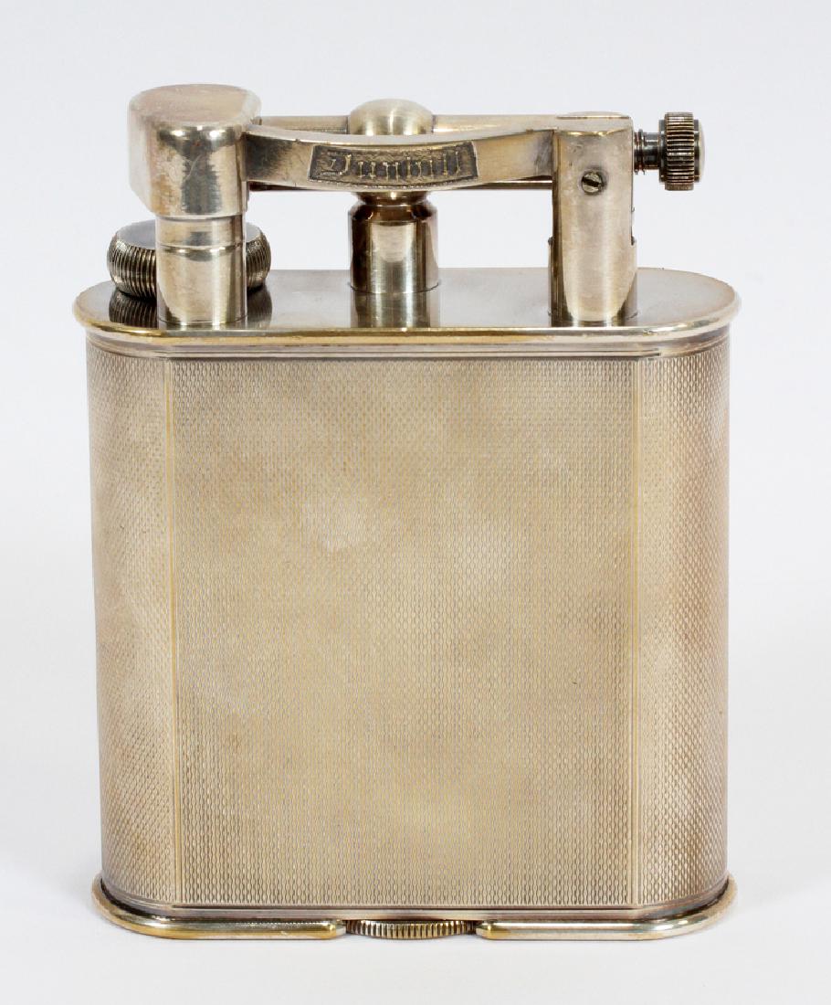 DUNHILL SILVER PLATE TABLE LIGHTER, 20TH C.