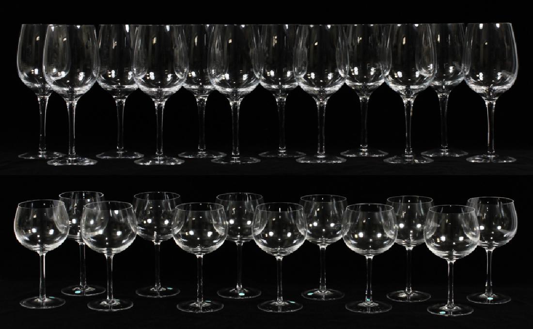 WINE GOBLETS AND WINE HOCHS RETAILED BY TIFFANY: WINE GOBLETS AND WINE HOCHS RETAILED BY TIFFANY SET OF 12 AND 12 :Retailed by Tiffany. 24 pieces. Goblets 8 1/2', red wines 7 1/4".