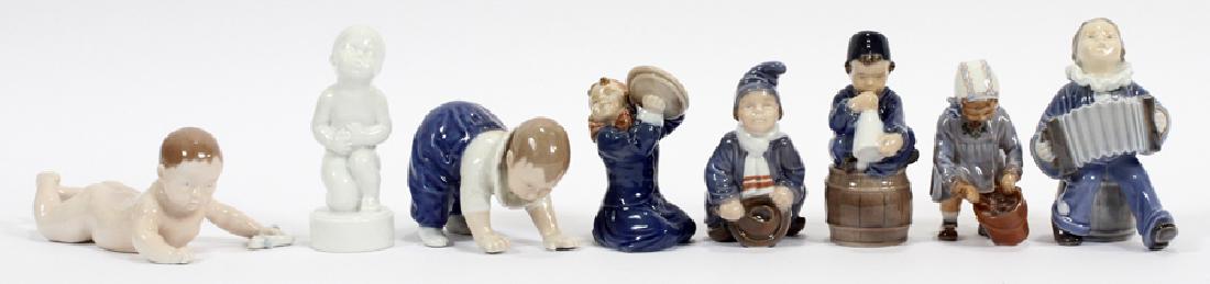 DANISH, PORCELAIN CHILDREN, 8 PCS: DANISH, PORCELAIN CHILDREN, 8 PCS :Royal Copenhagen, Bing & Grondahl, and DJ.
