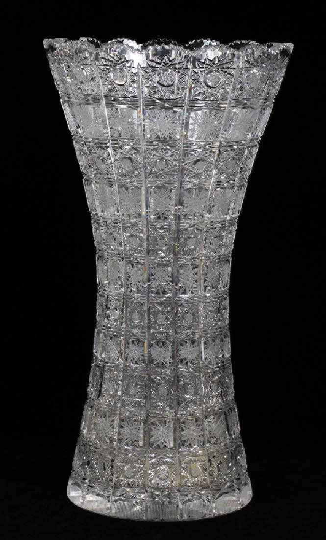 "QUEENS LACE" PATTERN CZECH CUT CRYSTAL VASE