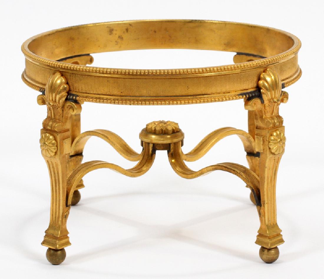 GILT BRONZE BASE, H 4", DIA 5 1/2": GILT BRONZE BASE, H 4", DIA 5 1/2"