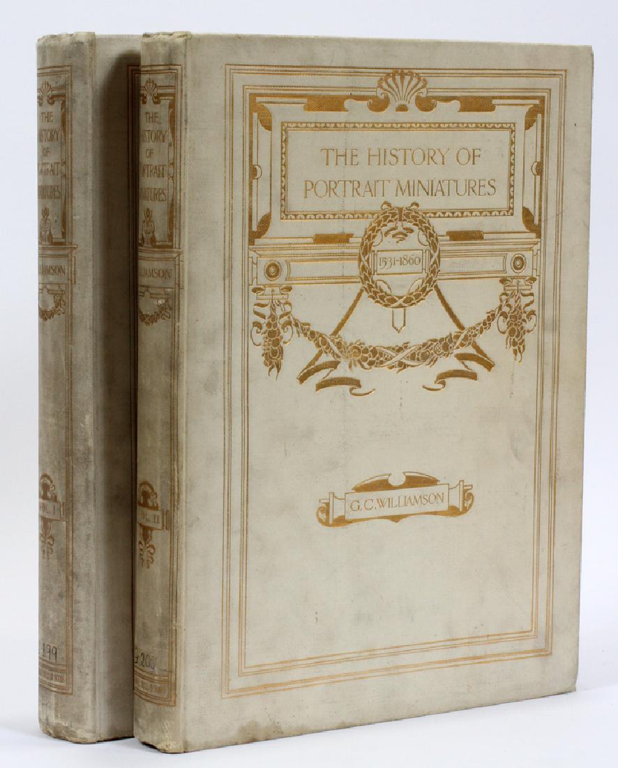 HISTORY OF PORTRAIT MINATURES 1904: HISTORY OF PORTRAIT MINATURES 1904 H.B.BOOKS BY GEORGE C.WILLIAMSON,LITT.D. VOL.I & II, HAND CUT PAGES, SEE PHOTOS TWO H 15 1/2" W 12" Unused, in Mint Condition, Not New, They are Both Old Antique Boo