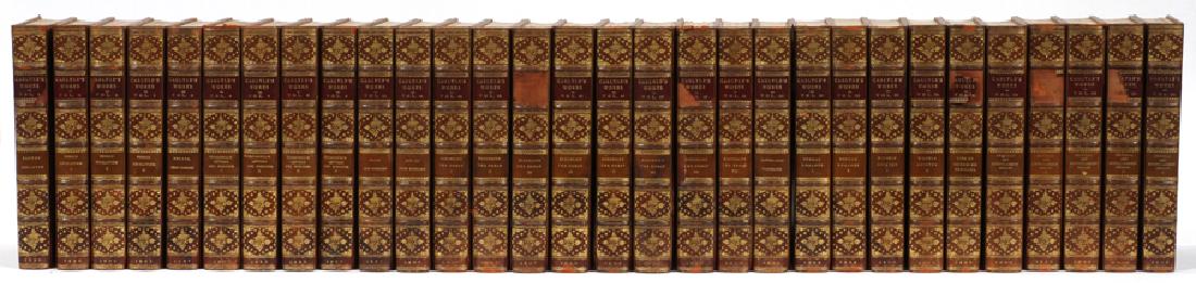 THOMAS CARLYLE, BOOKS, 1896 "CARLYLE'S WORKS": THOMAS CARLYLE, BOOKS, 1896, 30 VOLUMES, "CARLYLE'S WORKS" :30 volumes. Property of Robert Welchli Trust, Grosse Pointe Farms, Mi.