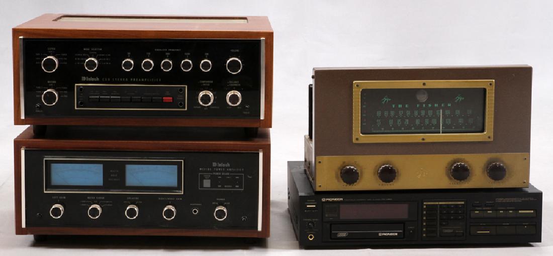 MCINTOSH, PIONEER AND FISCHER, SOUND COMPONENTS: MCINTOSH, PIONEER AND FISCHER, STEREO SOUND COMPONENTS, 4 PCS :MC2155 power amplifier and C331 stereo preamplifier. Fischer radio and Pioneer 'Multi-Play', PD M80', compact disc player, 4 pcs. Propert