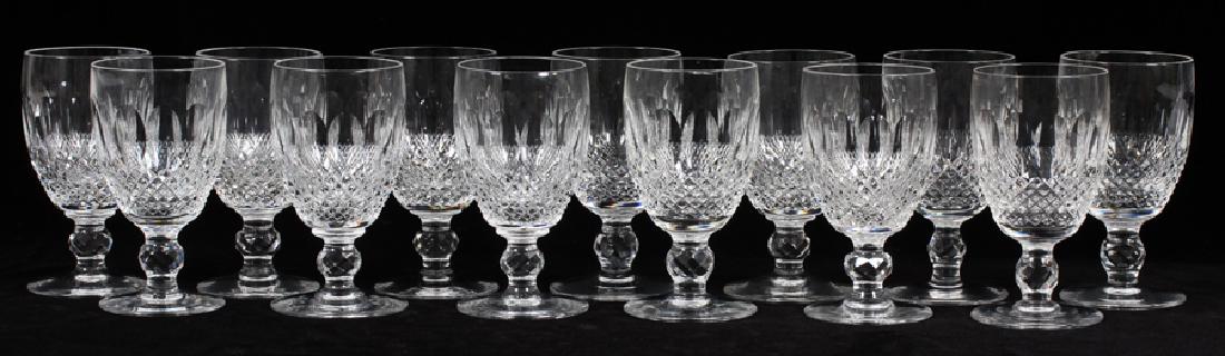 WATERFORD 'COLLEEN' WINE GLASSES, 13 PCS, H 5": WATERFORD 'COLLEEN' WINE GLASSES, 13 PCS, H 5" :A 13-piece set of Waterford crystal wine glasses, having the 'Colleen' design. Each piece offers a hobnail and fluted bodice with a tapered finished. Ea