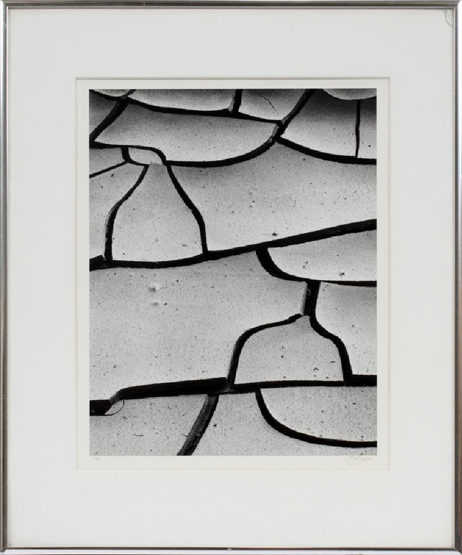JOHN SEXTON PHOTOGRAPH, 1980: JOHN SEXTON (AMERICAN, B. 1953), PHOTOGRAPH, 1980, IMAGE & PAPER: H 13 1/4", W 10", "MUD CRACKS DEATH VALLEY, CALIFORNIA" :Pencil signed and dated on the mount; no edition number; framed, 20" x 16". P