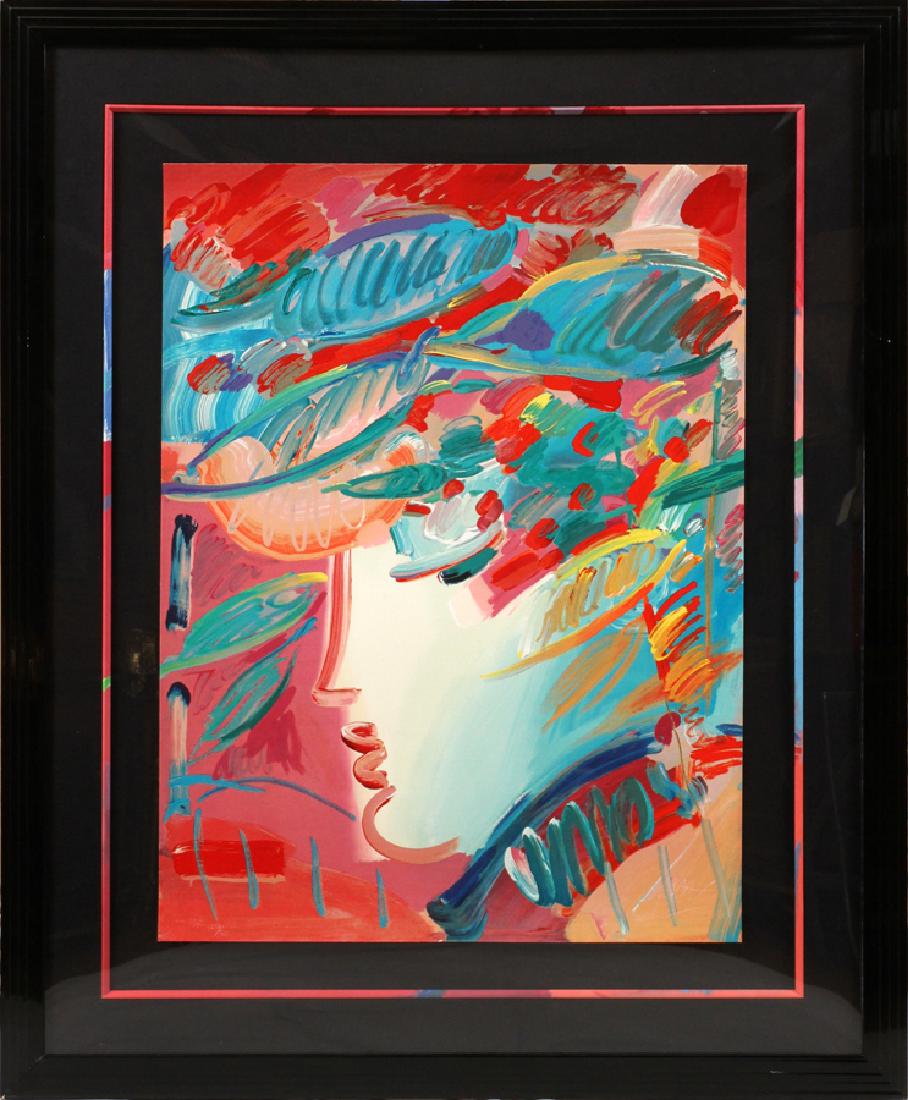 PETER MAX COLOR LITHOGRAPH, 1990: PETER MAX (AMERICAN, B. 1937), COLOR LITHOGRAPH, 1990, IMAGE & PAPER: H 40 1/4", W 30", "BEAUTY" :#237/300; individually signed in white; paper has the Peter Max chop mark; decorated liner; floated; b
